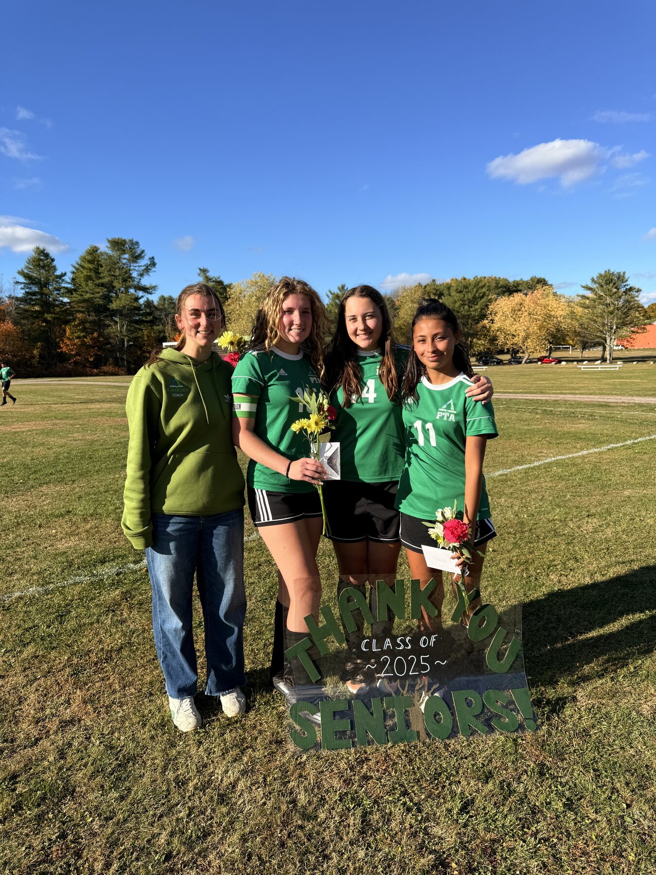 Pine Tree Academy girls varsity soccer seniors recognized on senior night